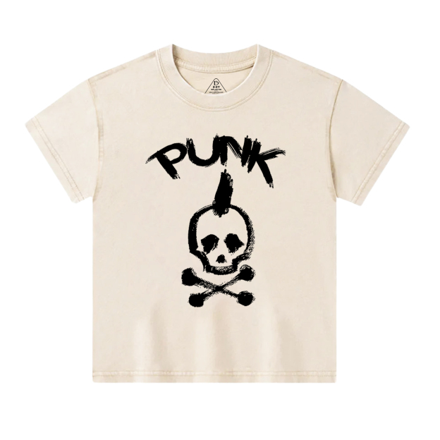 Punk Skull Toddler&Kids Washed Tees          