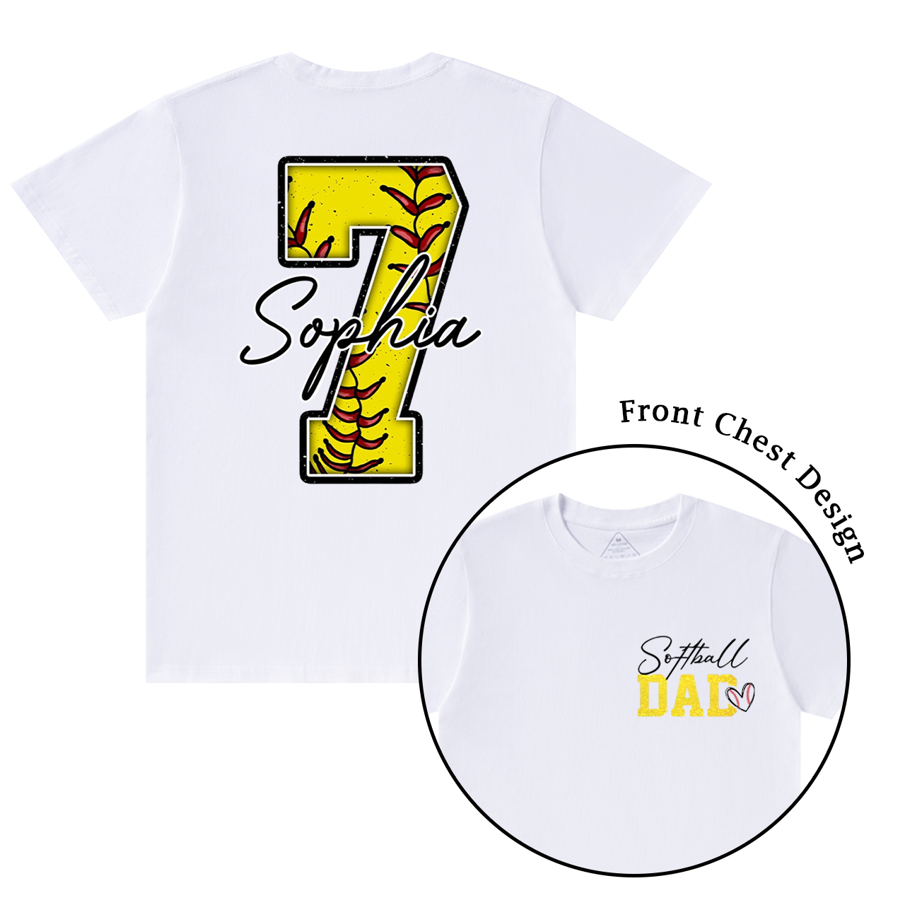 Personalized Softball Dad T-shirt