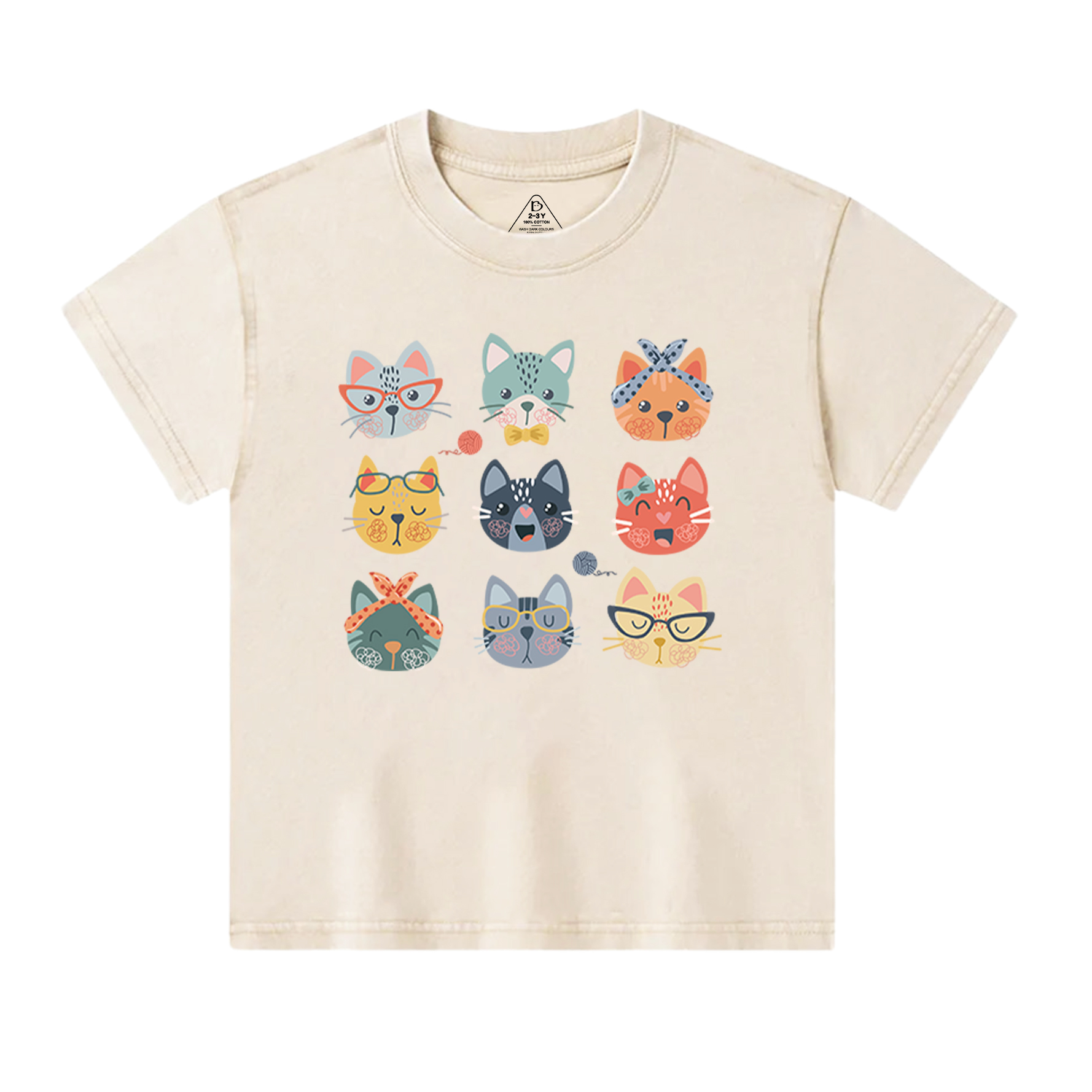 Cute Cat Lover Toddler&Kids Washed Tees