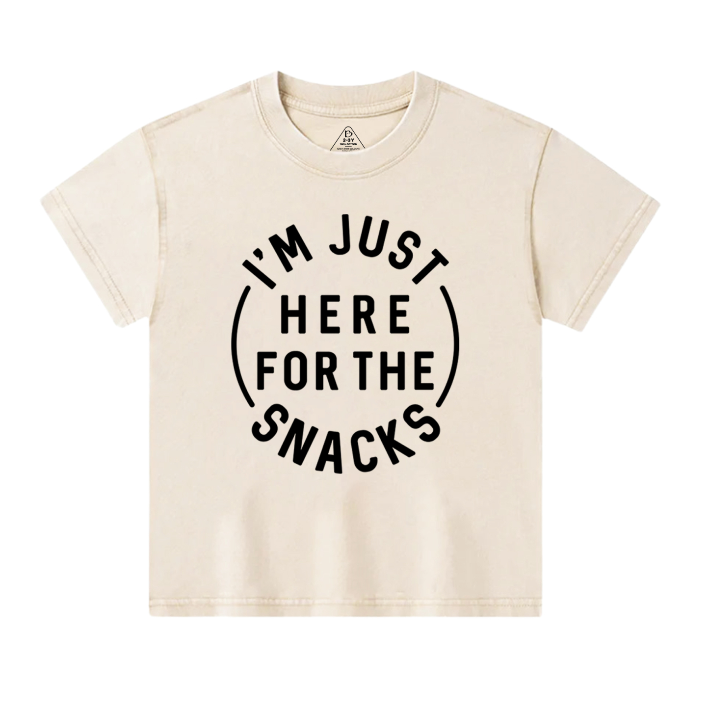 I'm Just Here For The Snacks Toddler&Kids Washed Tees