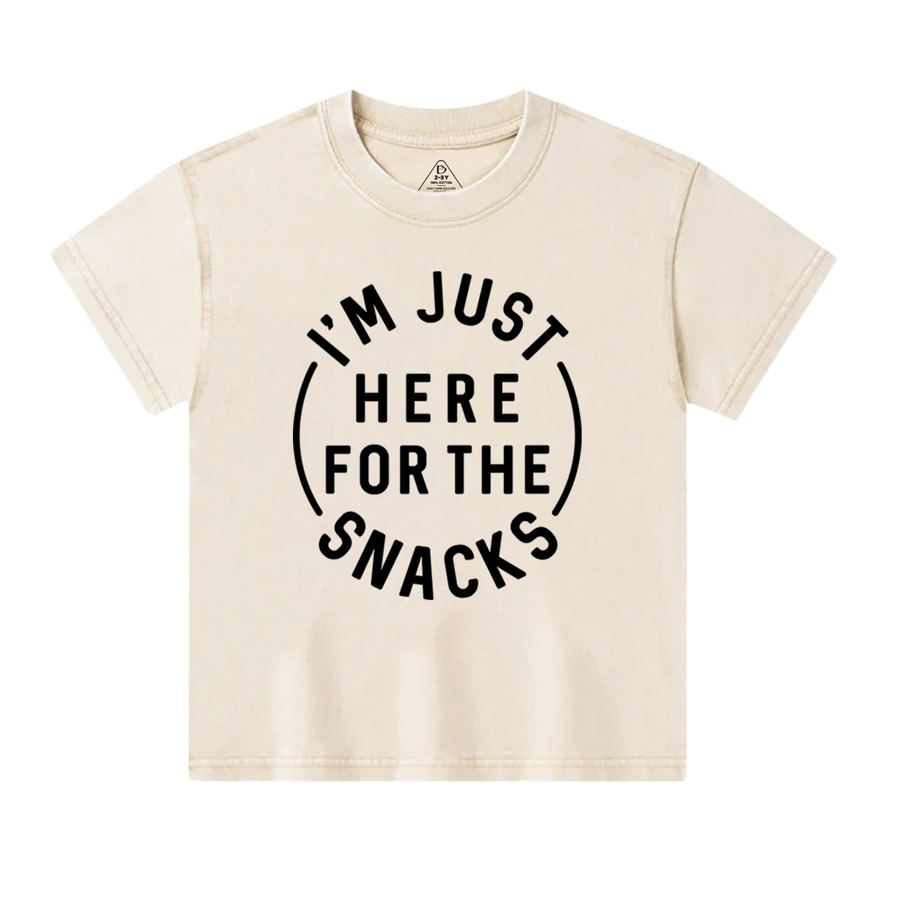 I'm Just Here For The Snacks Toddler&Kids Washed Tees