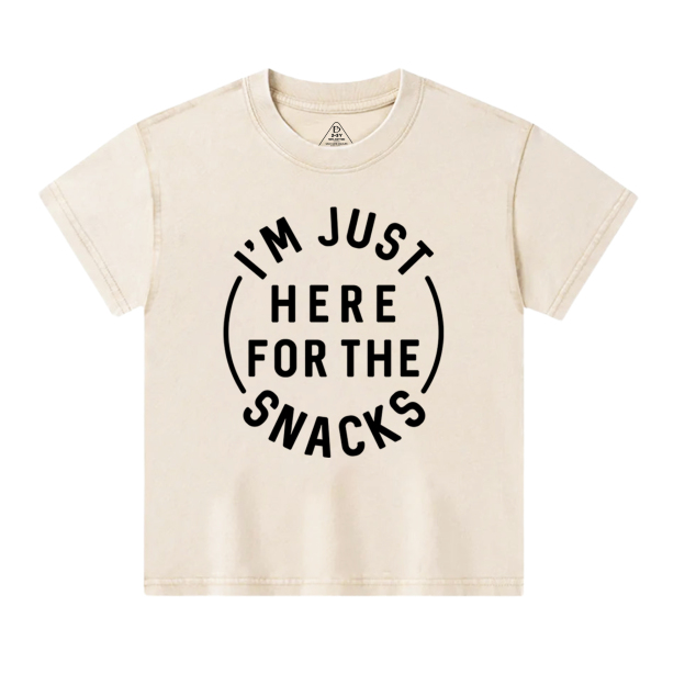 I'm Just Here For The Snacks Toddler&Kids Washed Tees
