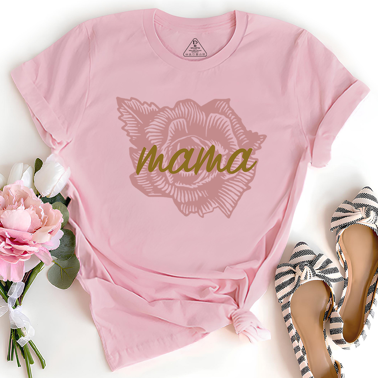 MAMA Flower Design Classic Mom Shirt