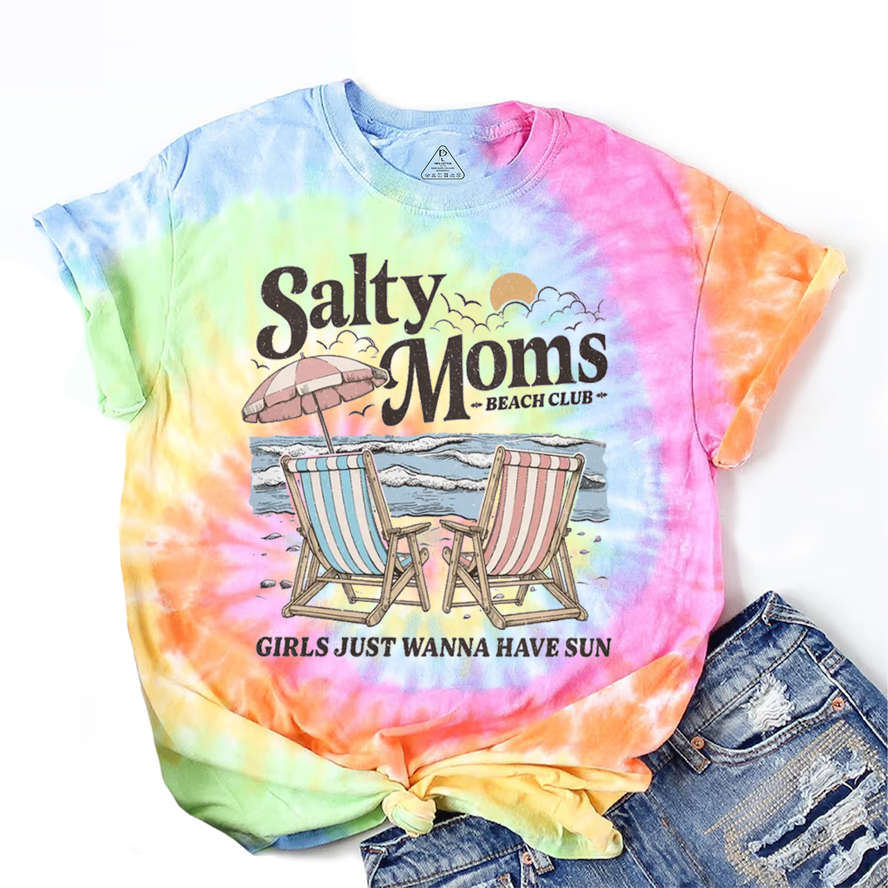 Salty Moms Beach Club Tie Dye T-Shirts