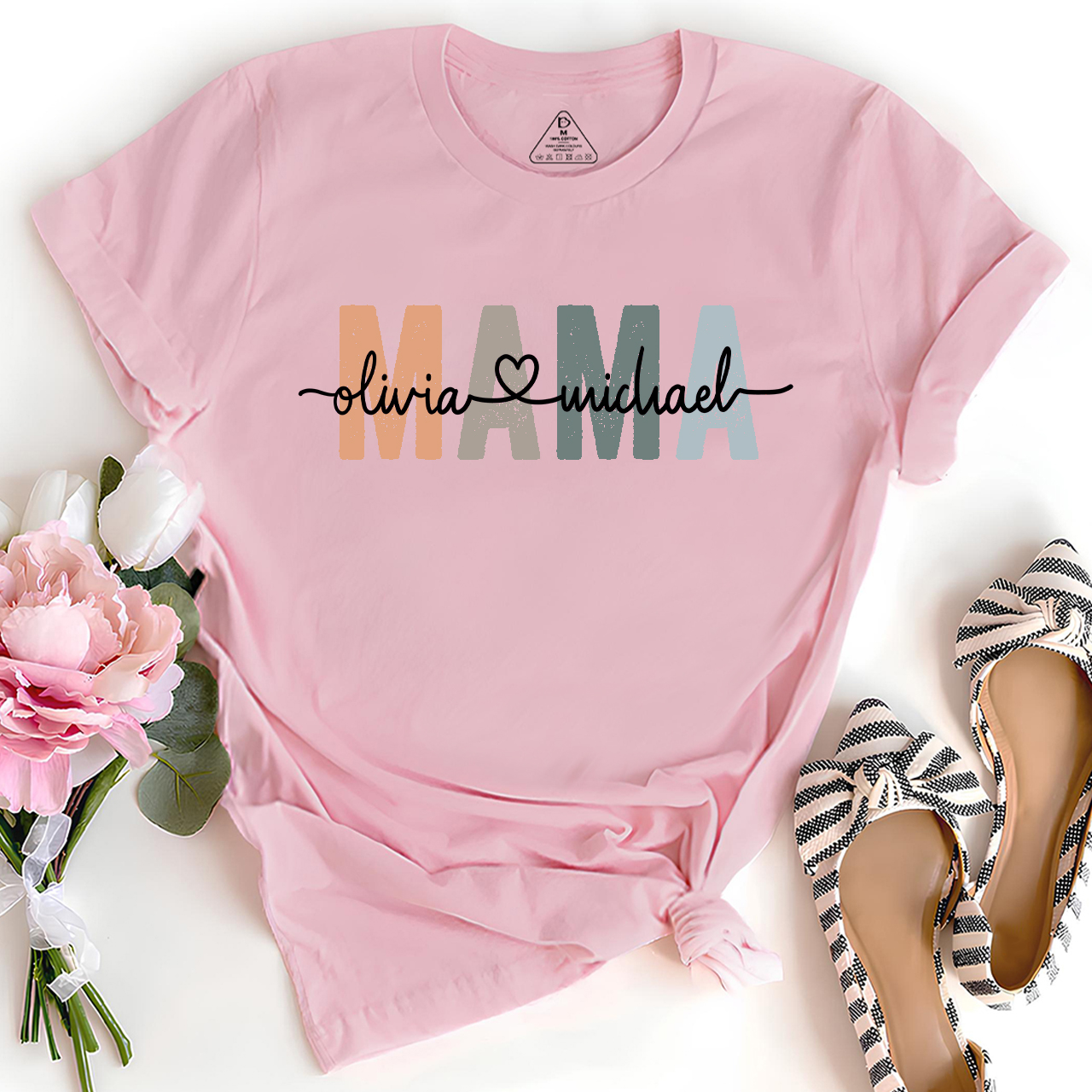 Personalized Mama With Children Names T-Shirts