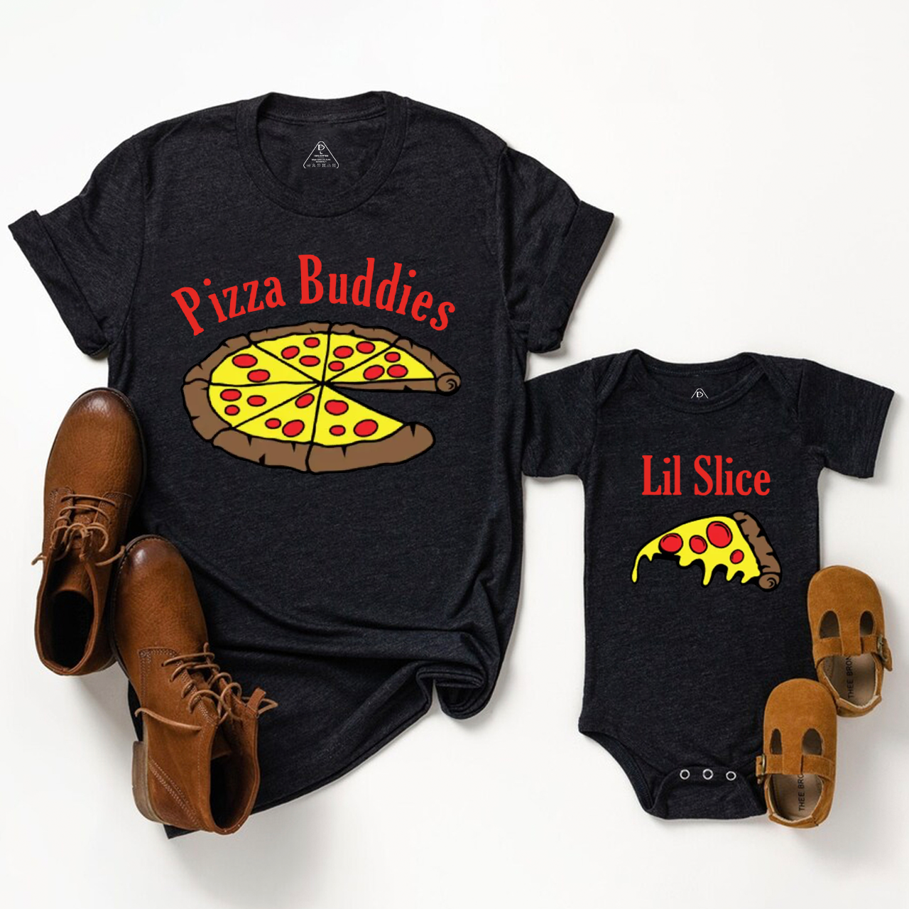 Personalized Pizza Buddies Lil Slice Dad&Me Matching Shirts