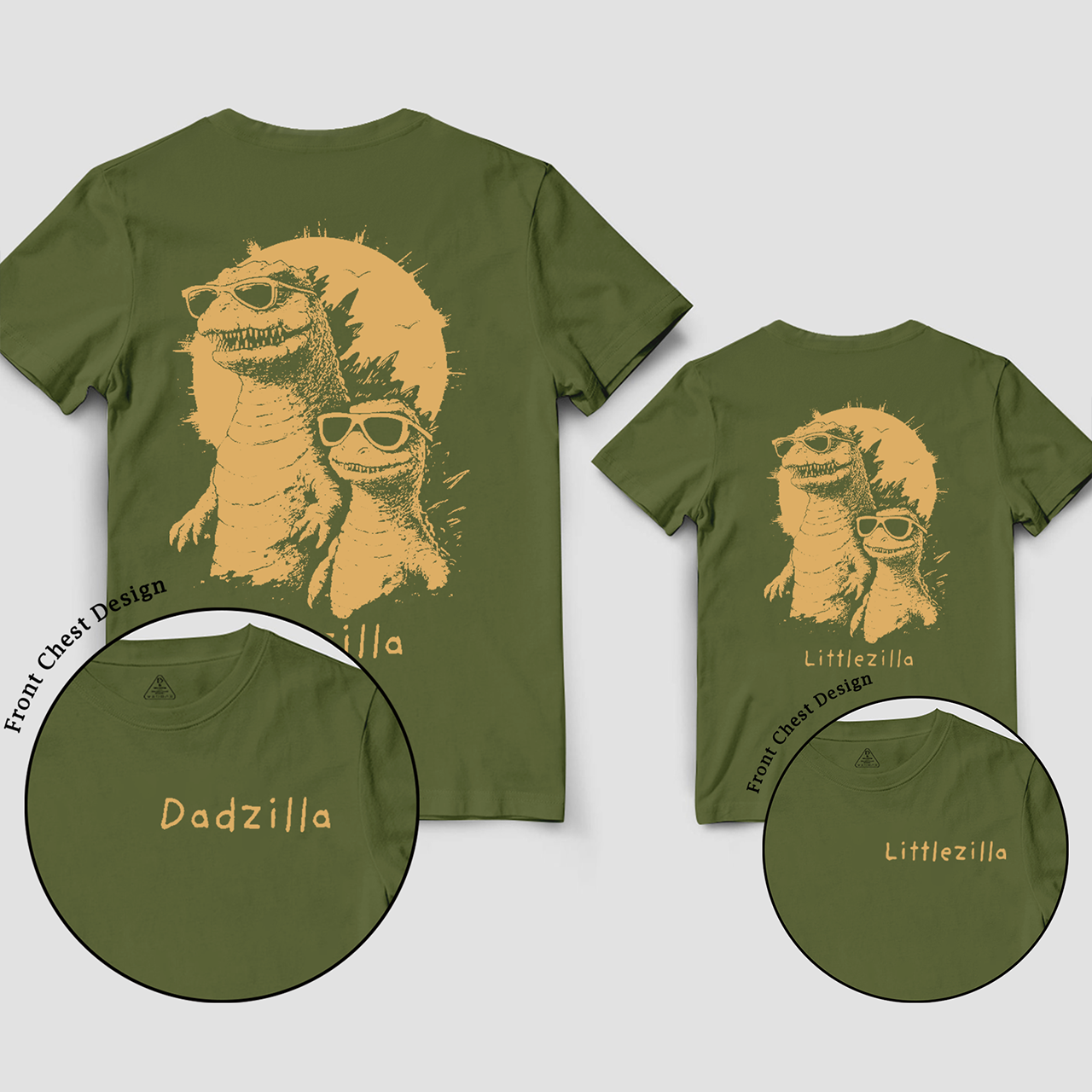 Dadzilla Littlezilla Dad&Me Matching Shirts