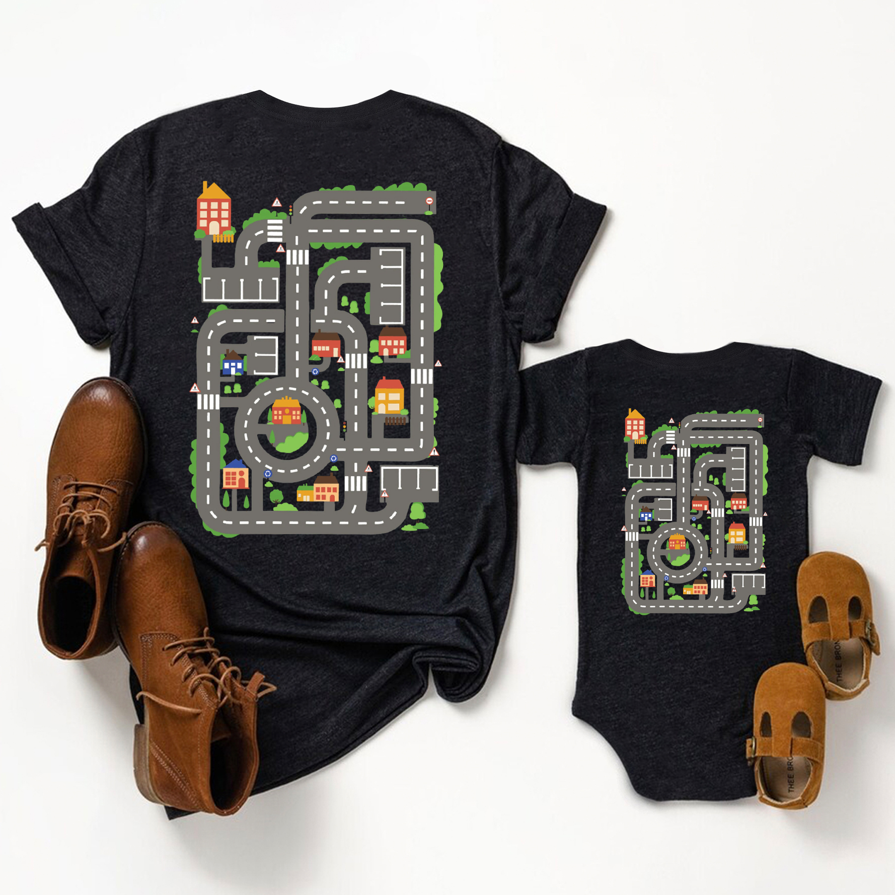 Personalized Car Track Dad&Me Matching Shirts