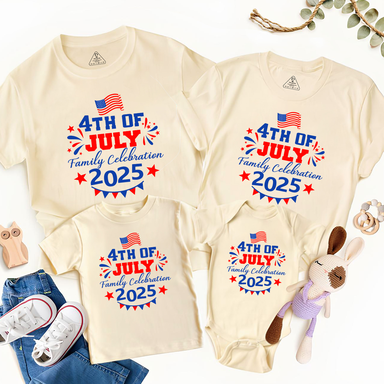 4th Of July 2025 Independence Day Family Matching Shirts