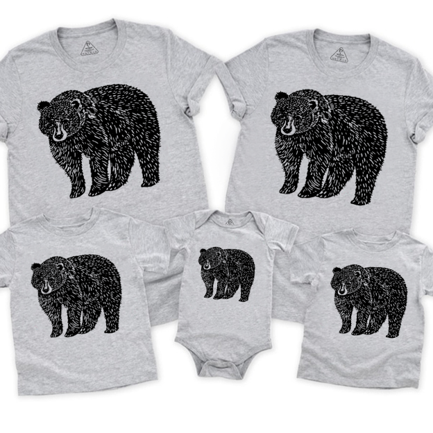 Organic Animal Bear Family Matching Tees Beepumpkin
