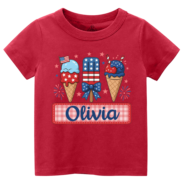 Personalized Name 4th Of July Toddler&Kid's Tees Beepumpkin 