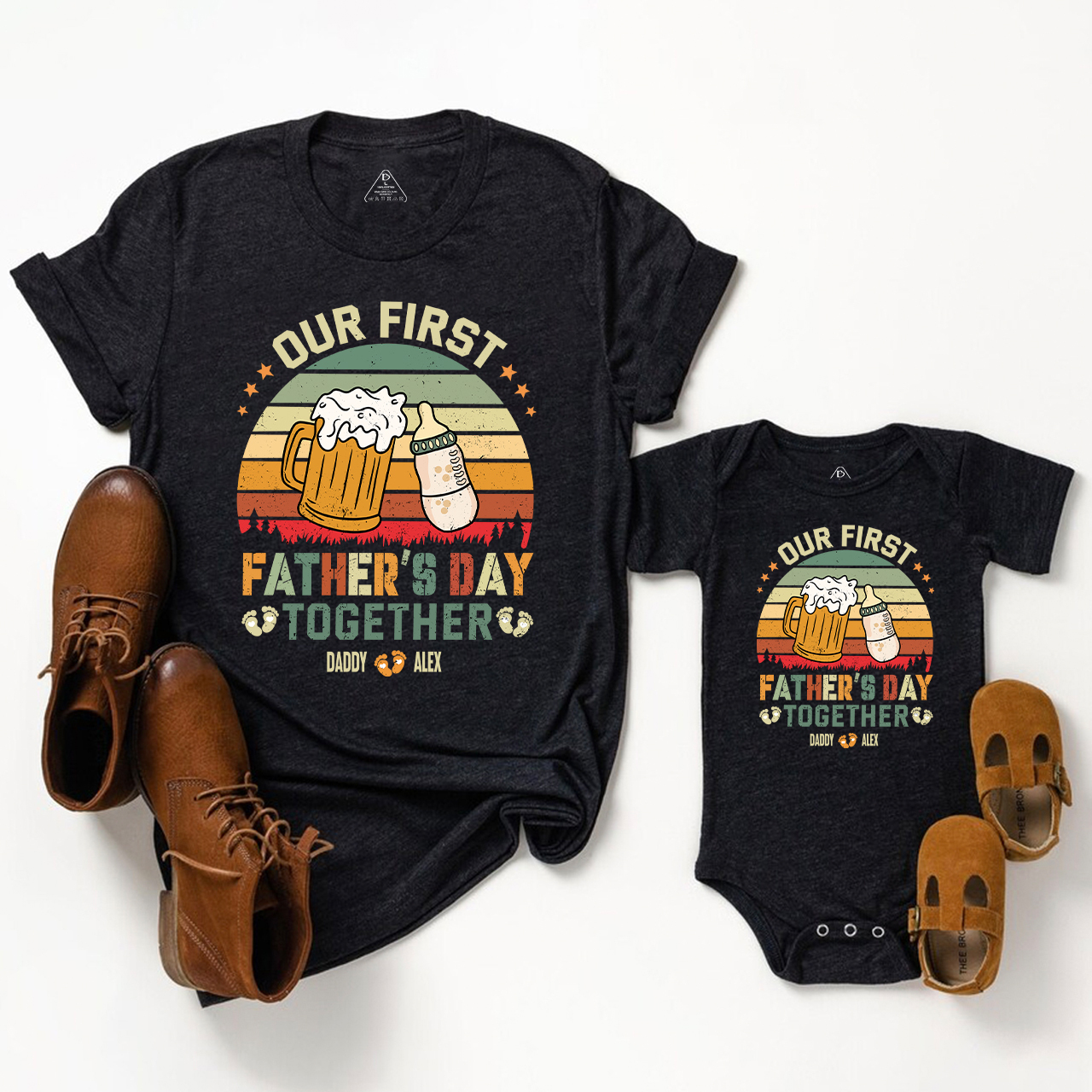 Personalized Our First Fathers Day Together Dad&Me Matching Shirts