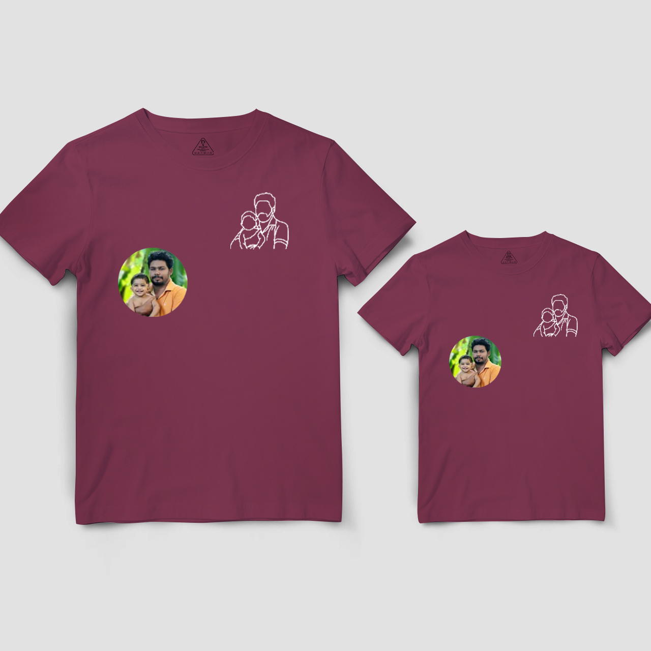 Custom Pocket Portrait from Photo Shirts For Dad And Me