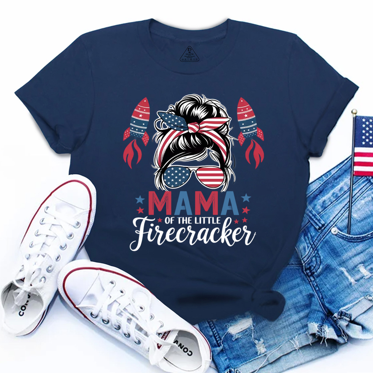 Little Firecracker 4th Of July Mama T-Shirts