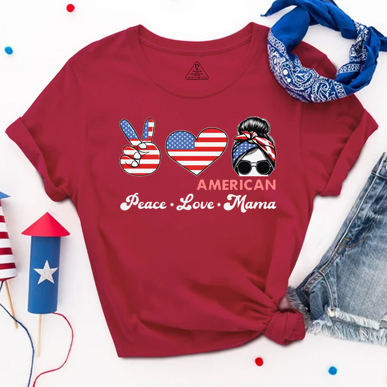 Peace Love American Mama T-Shirts