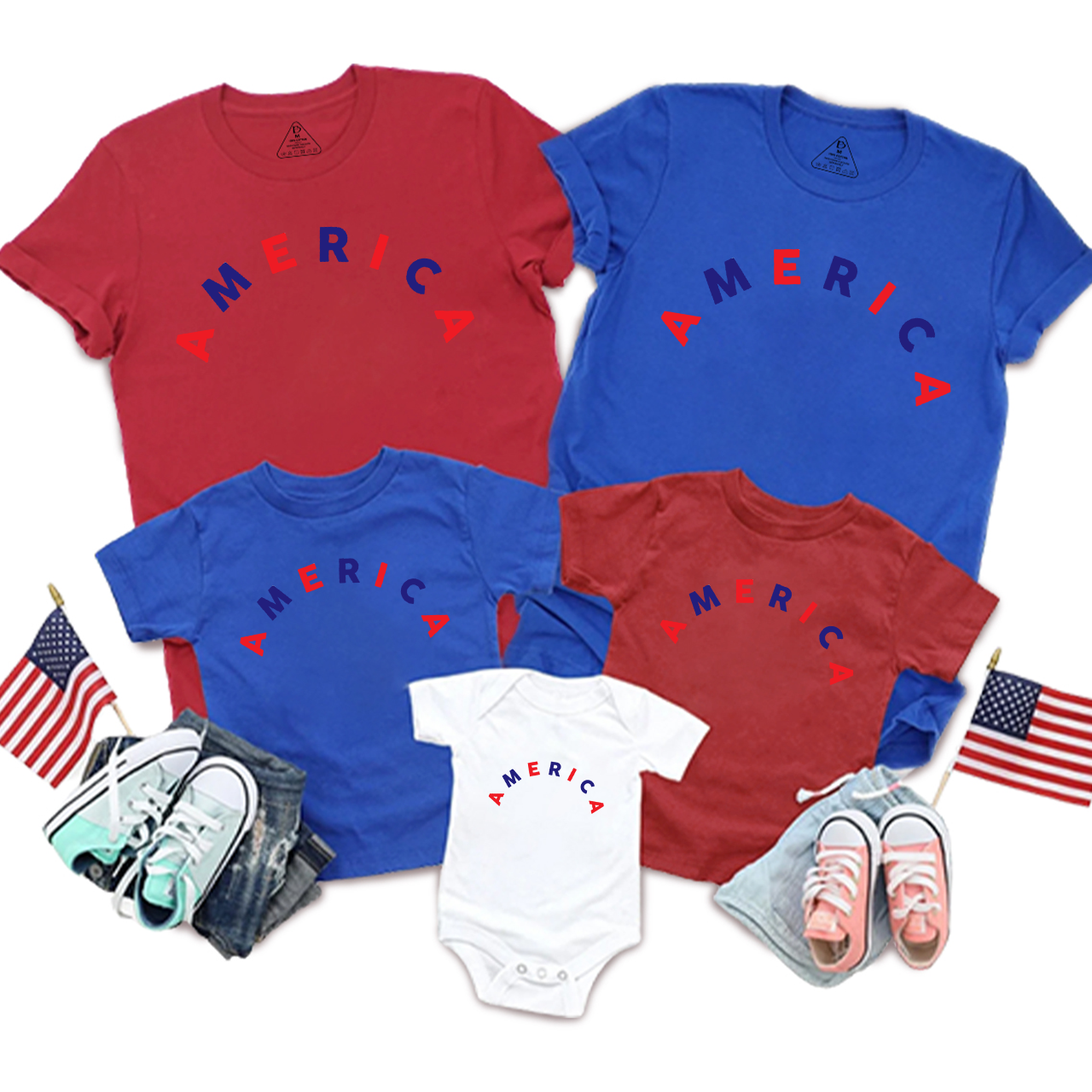 America (Arched) Family Matching Shirts