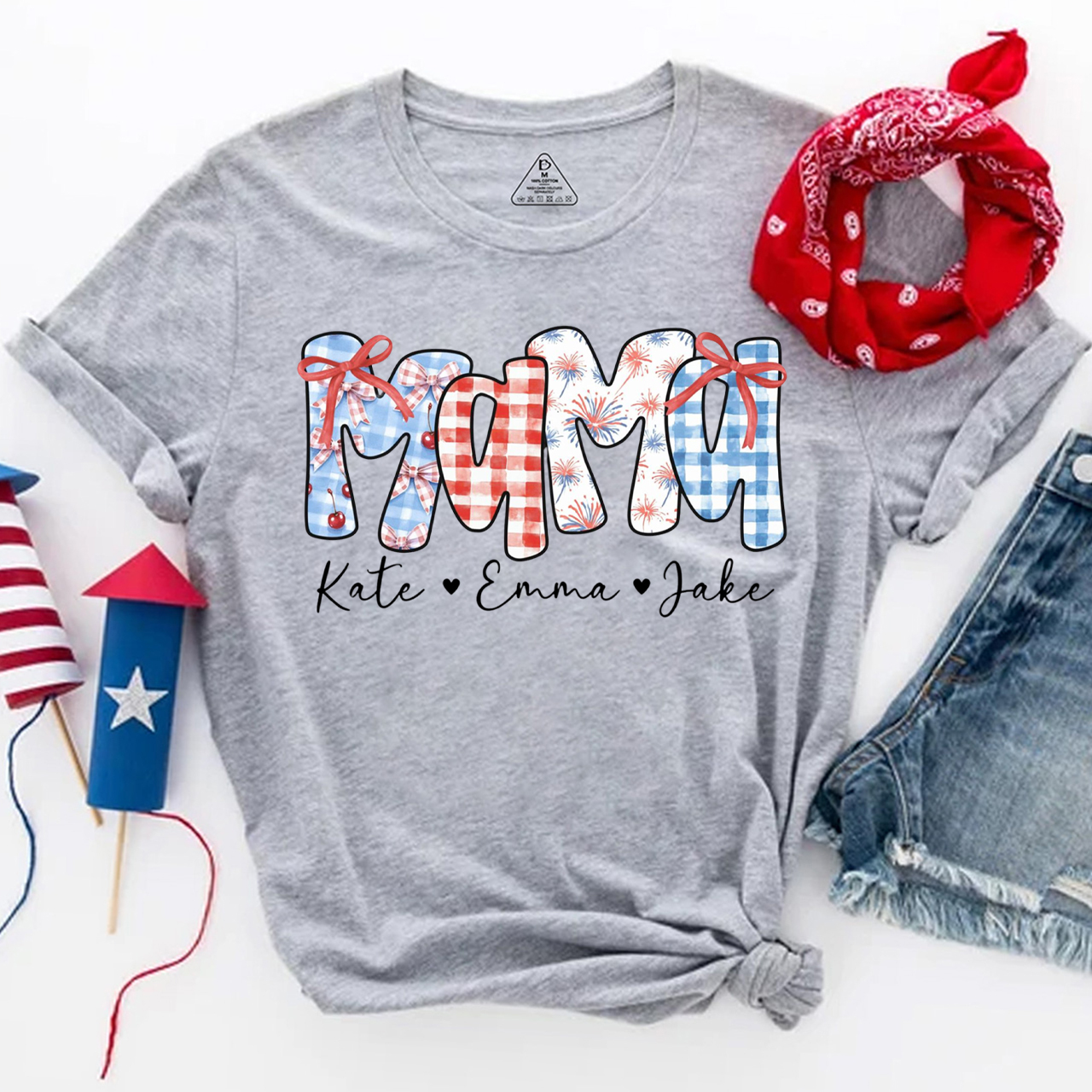 Personalized 4th Of July Mama T-Shirts