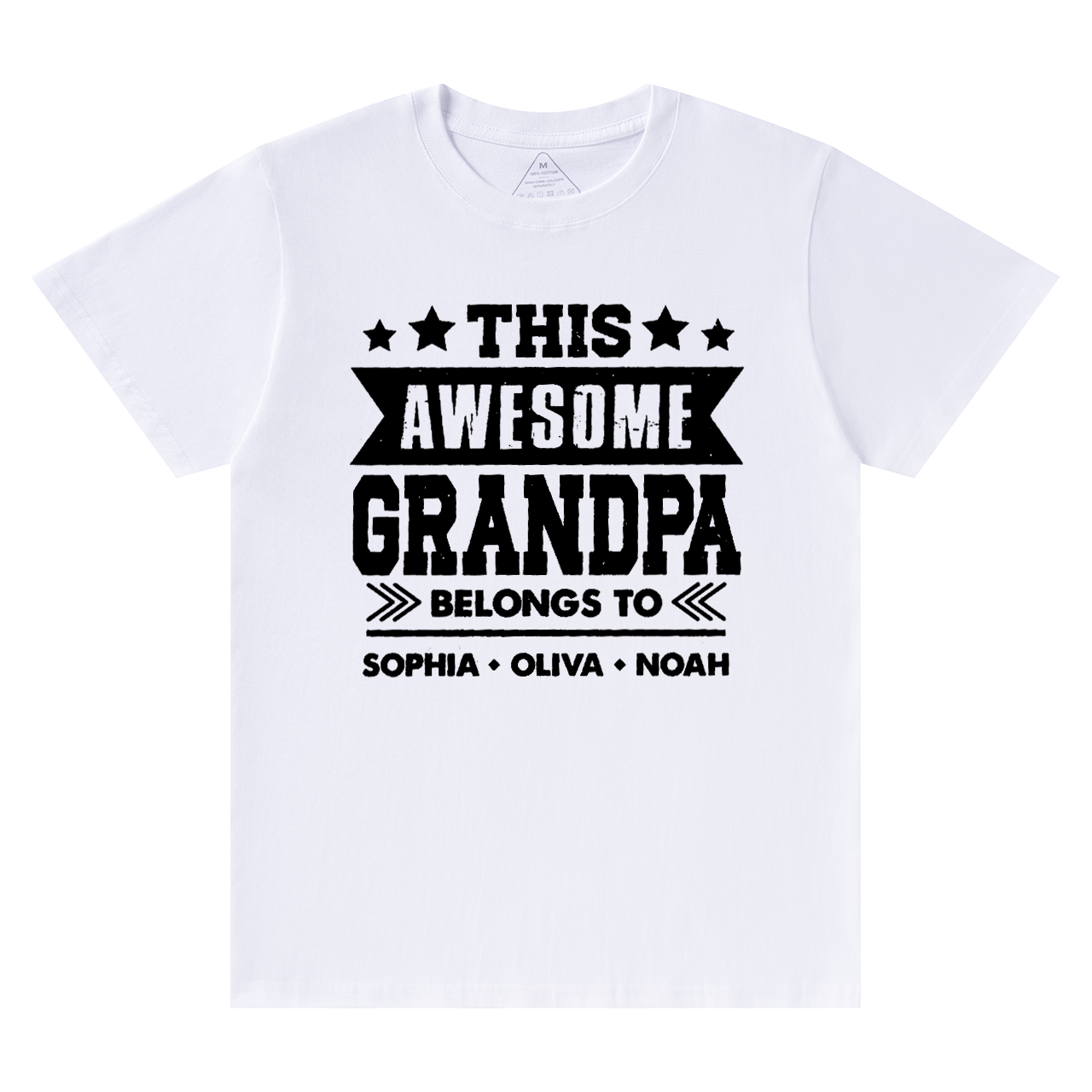 Personalized Grandpa With Kids Names T-shirt