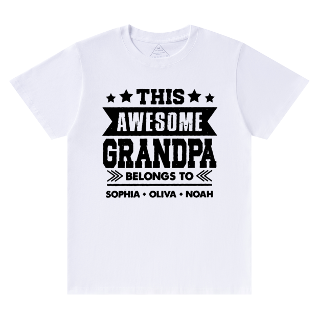 Personalized Grandpa With Kids Names T-shirt