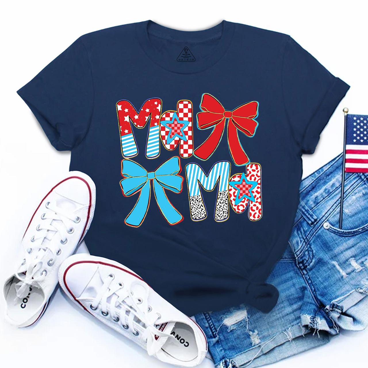 Preppy Patriotic Mama Coquette T-Shirts