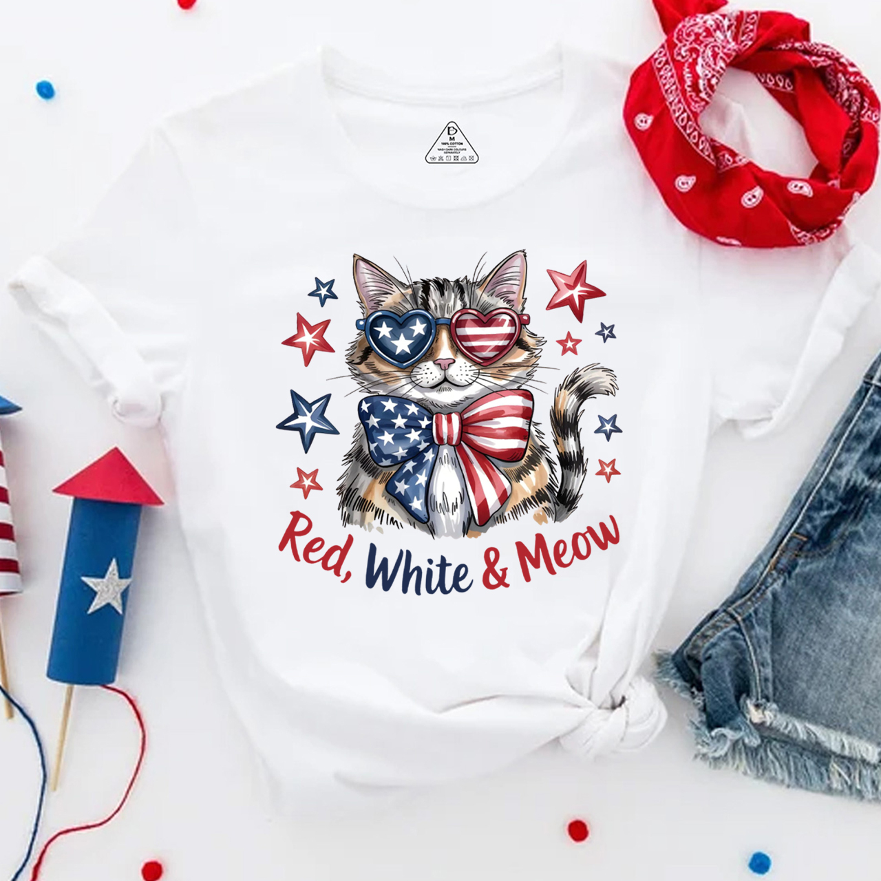 Patriotic Cat Mama T-Shirts
