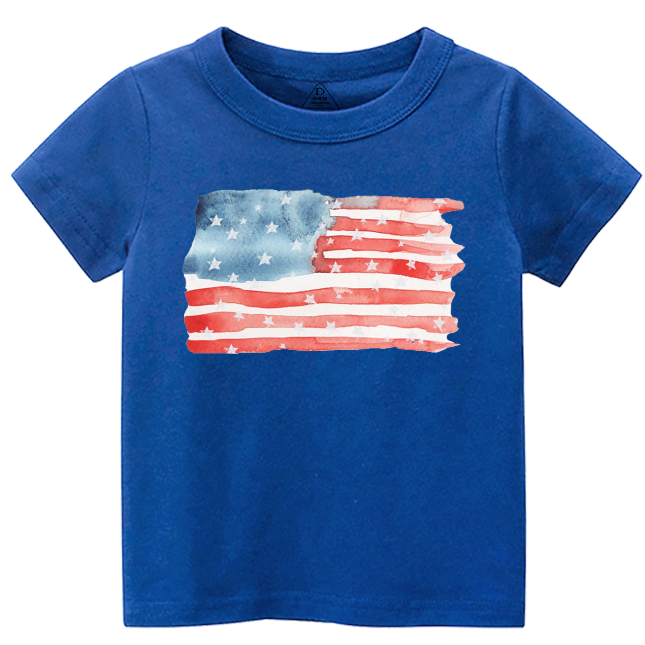 Watercolor American Flag Toddler&Kid's Tees Beepumpkin 
