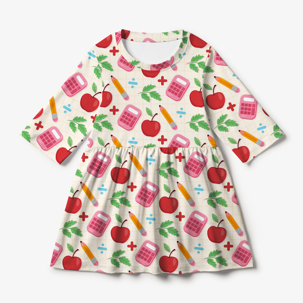 Red Apple All Over Print Kids Dress