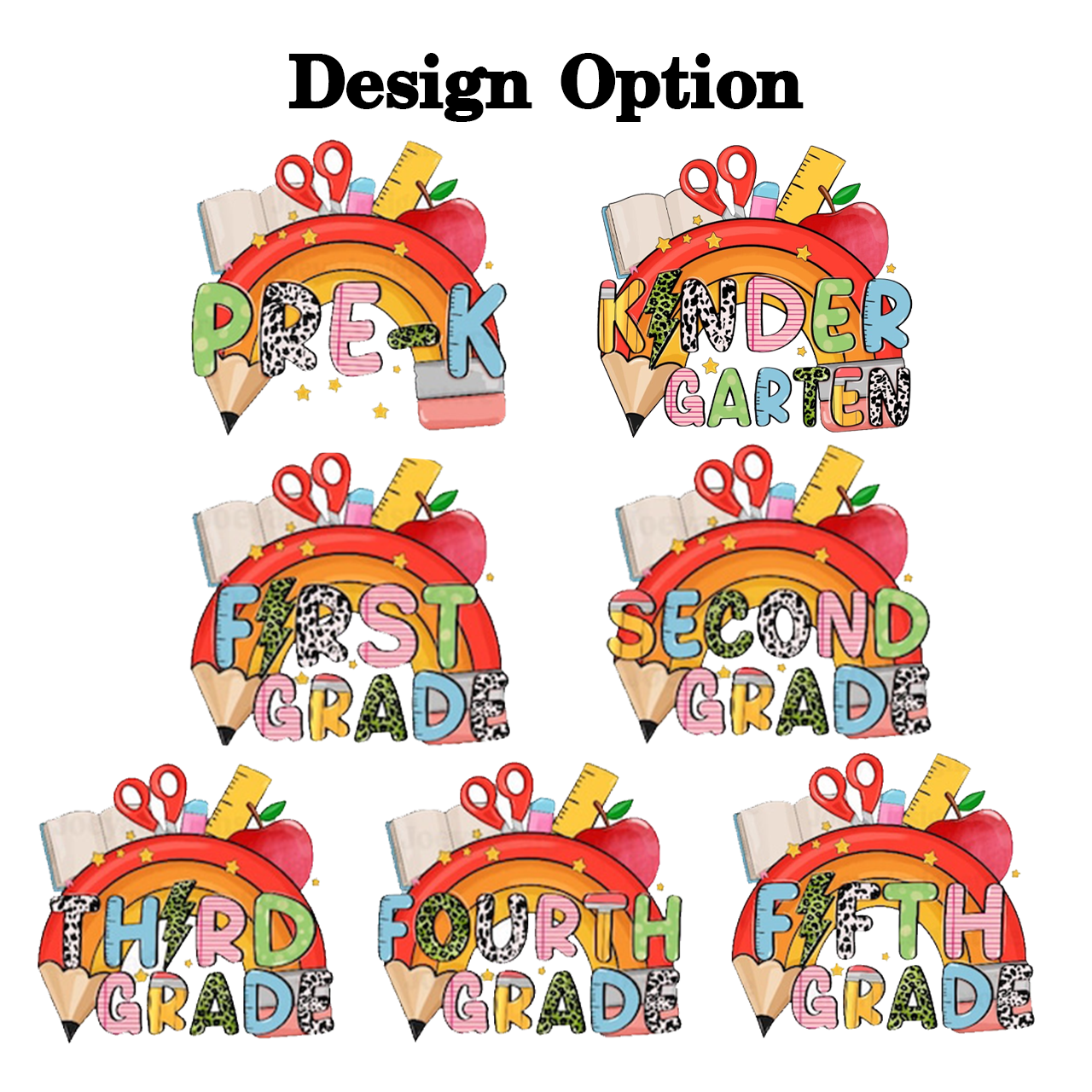Personalized Rainbow Pencils Toddler&Kids Washed Tees