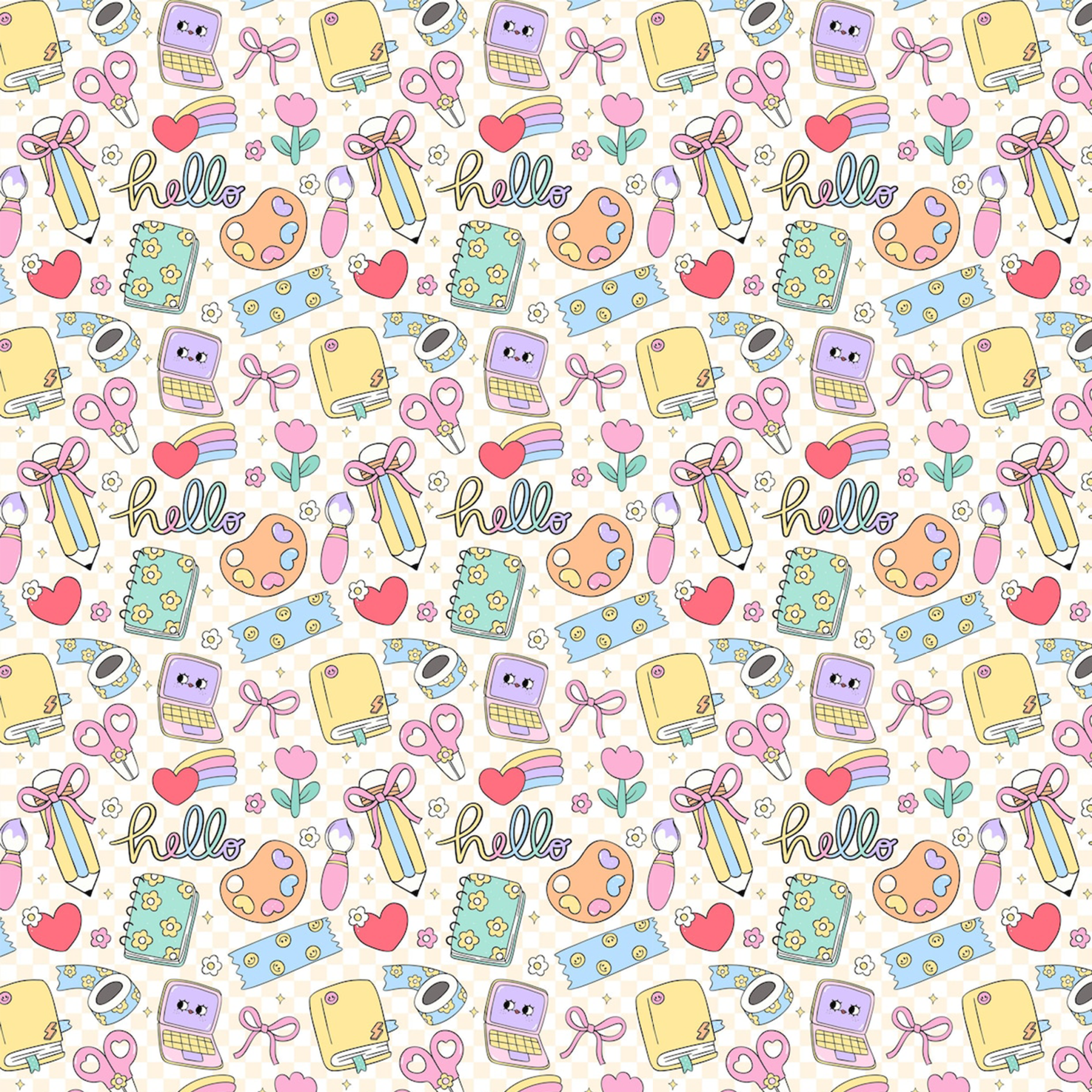 Hello, School All Over Print Kids Tees