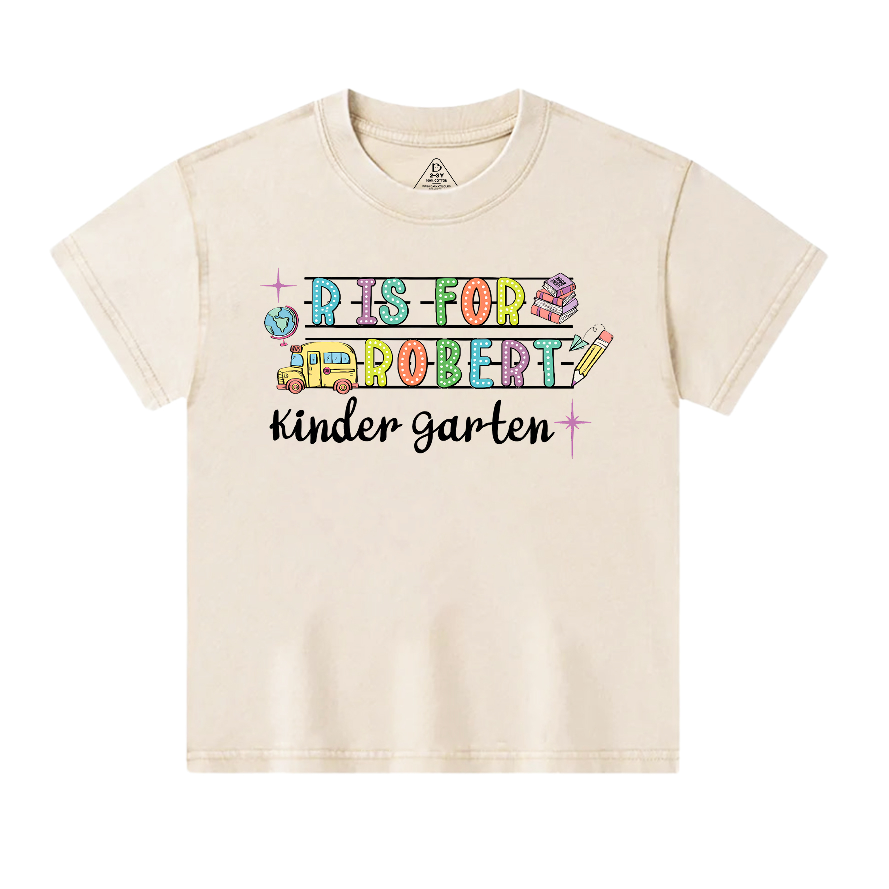 Personalized Alphabet Back To School Toddler&Kids Washed Tees