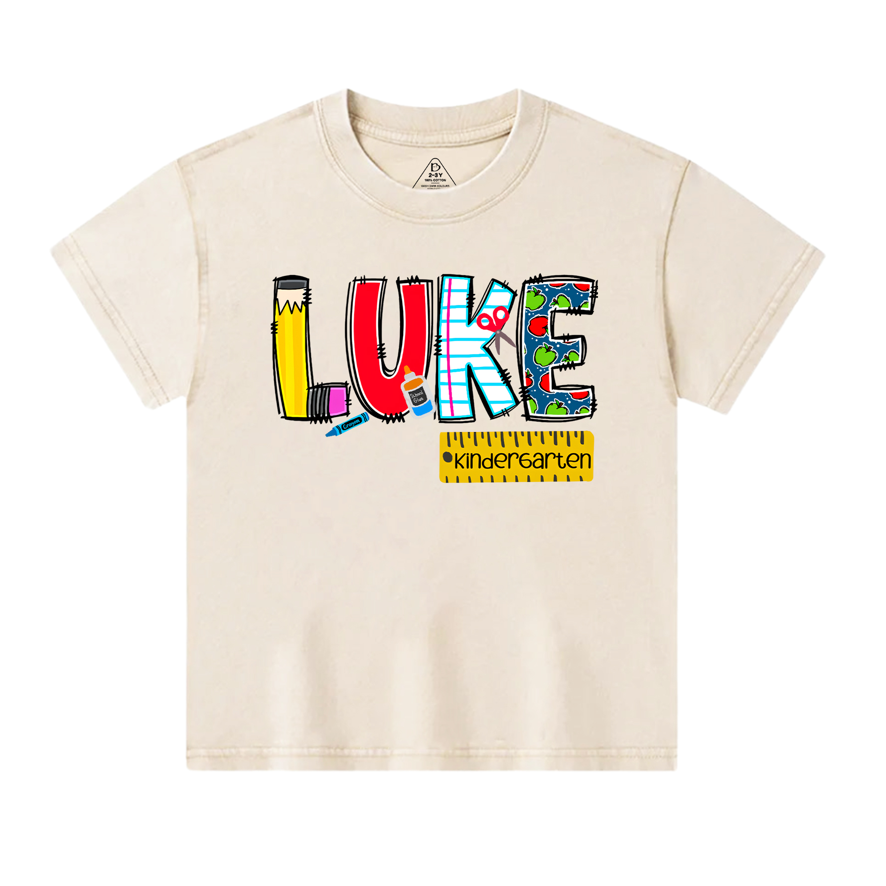 Personalized Alphabet Toddler&Kids Washed Tees