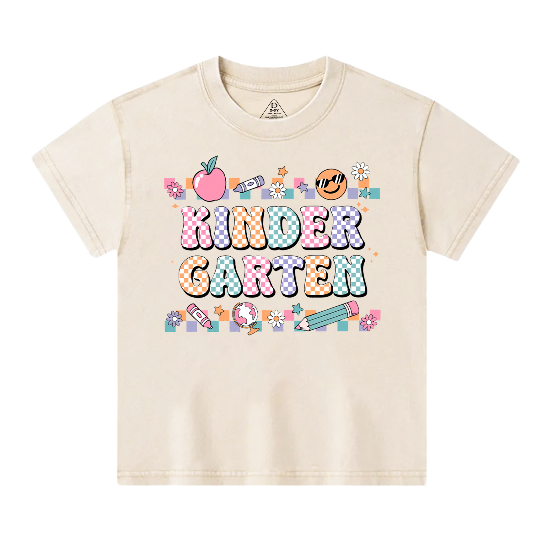 Personalized Lattice Grade Toddler&Kids Washed Tees