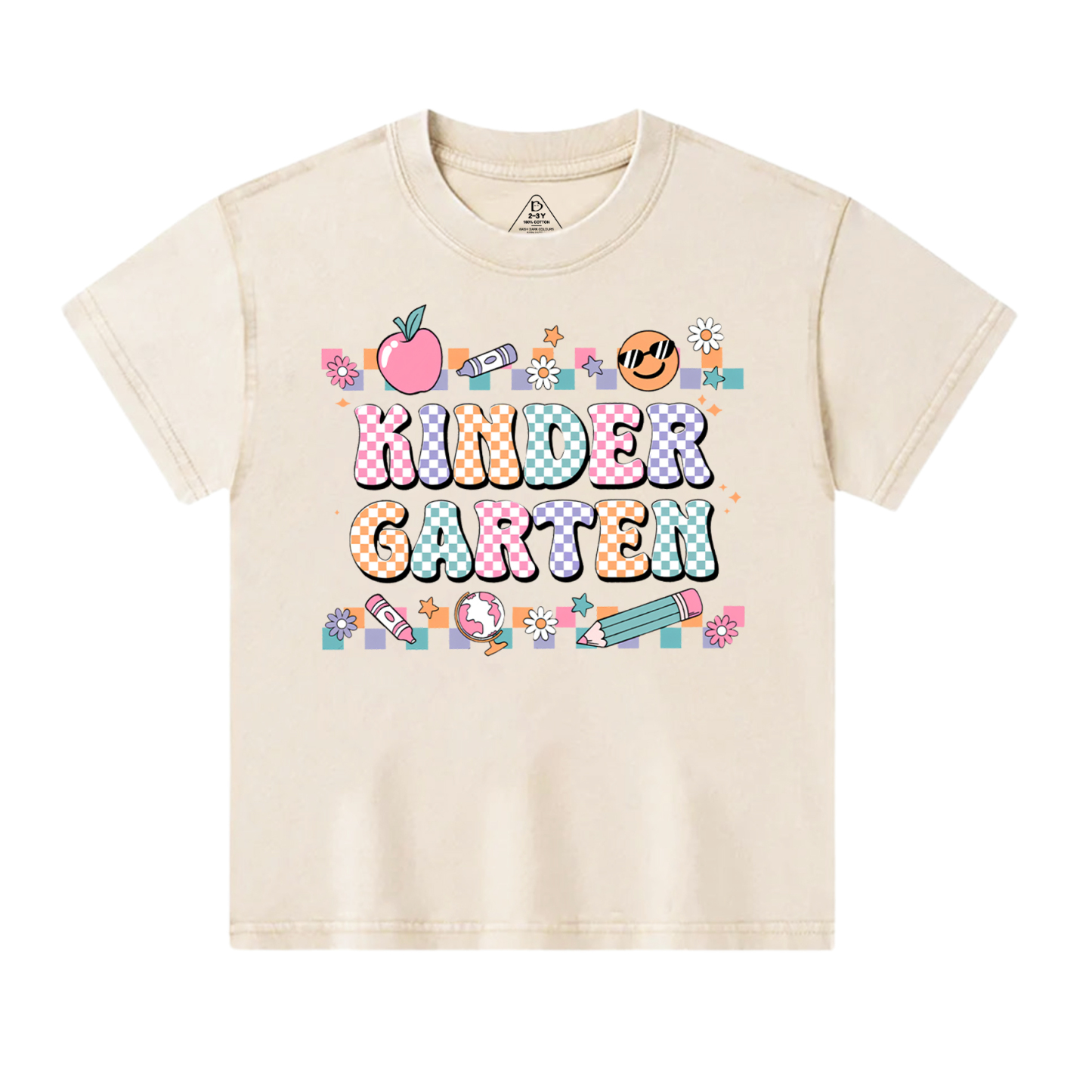 Personalized Lattice Grade Toddler&Kids Washed Tees