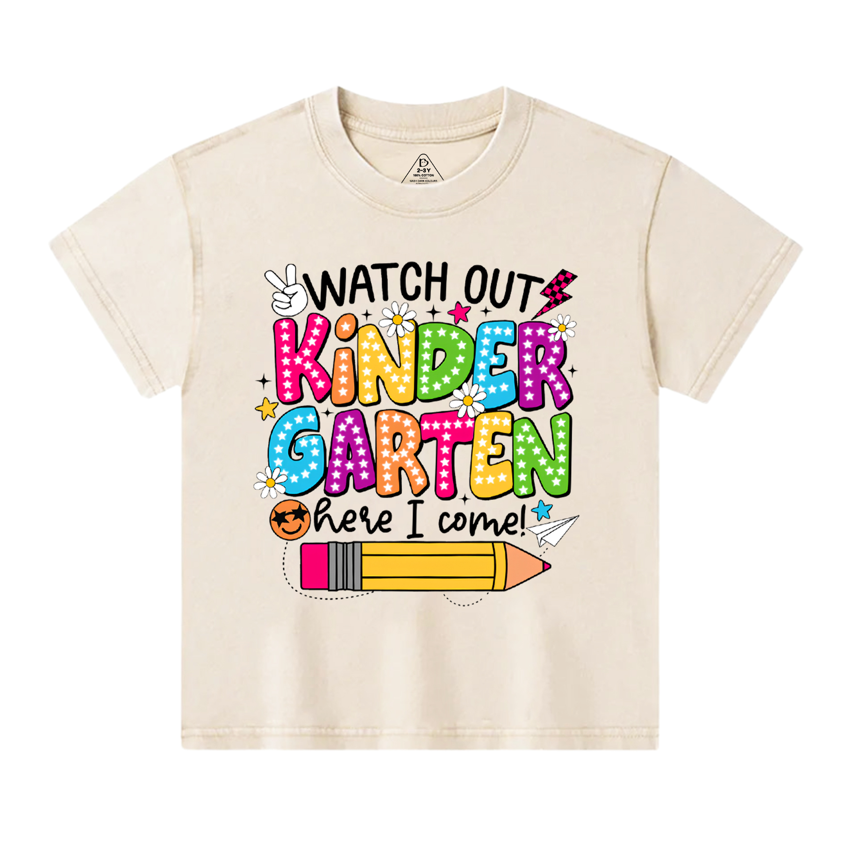 Personalized Watch Out Kindergarten Here I Come Toddler&Kids Washed Tees