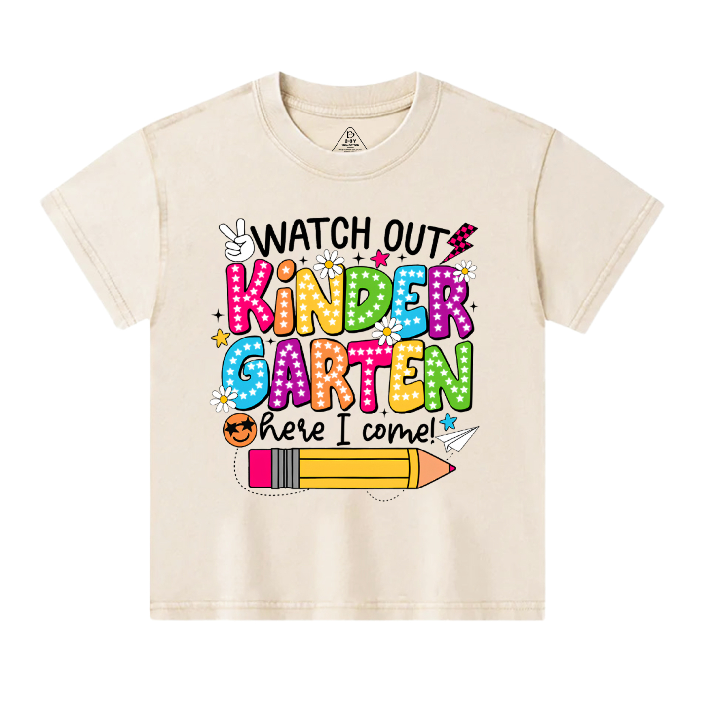 Personalized Watch Out Kindergarten Here I Come Toddler&Kids Washed Tees