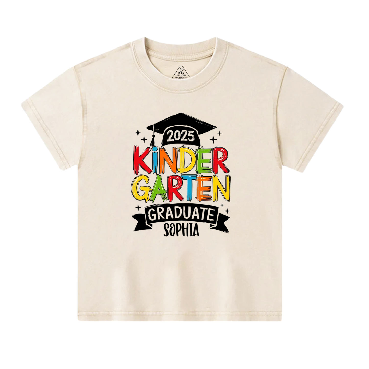 Personalized Kindergarten Graduation Toddler&Kids Washed Tees