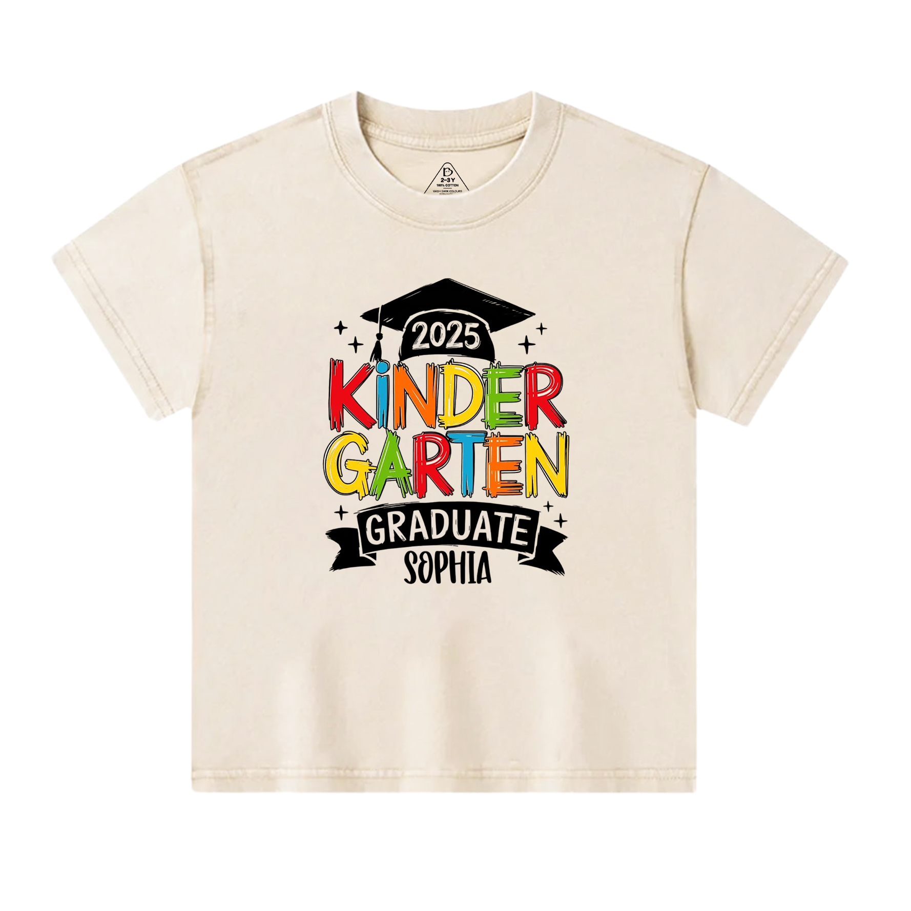 Personalized Kindergarten Graduation Toddler&Kids Washed Tees