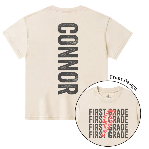 Personalized Lightning Kid Name Toddler&Kids Washed Tees