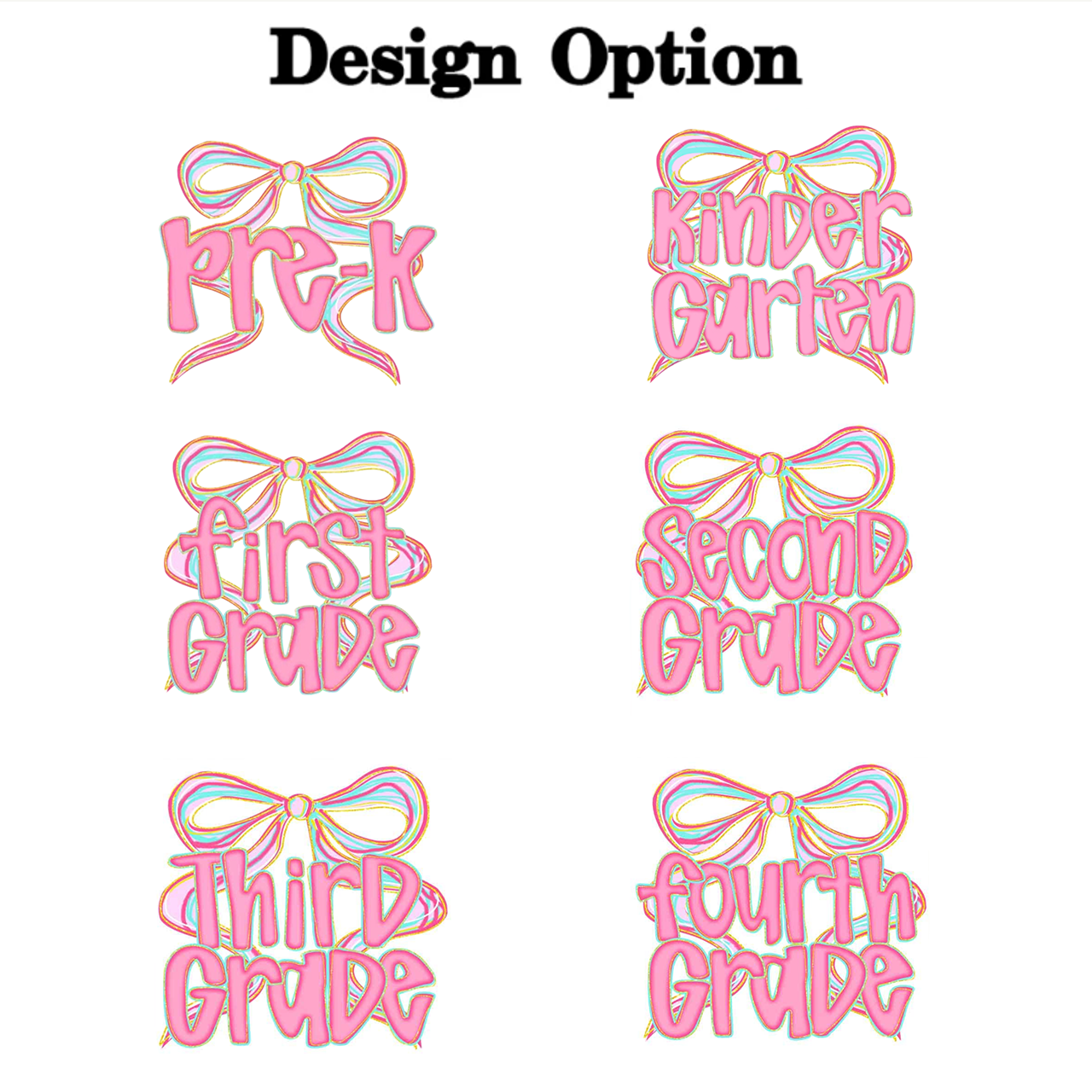 Personalized Bow Grade Toddler&Kids Washed Tees