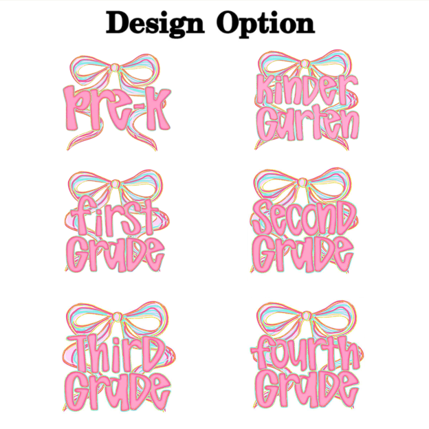 Personalized Bow Grade Toddler&Kids Washed Tees