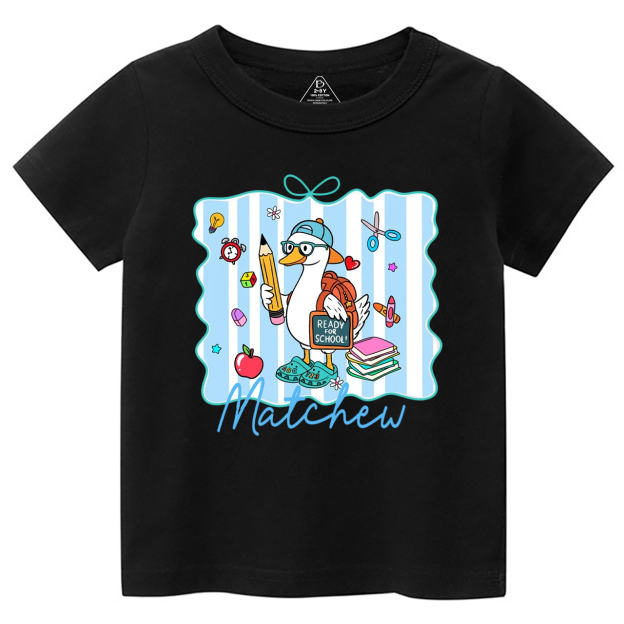 Personalized Boy Girl School Goose Toddler&Kid's Tees Beepumpkin