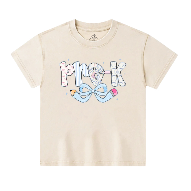 Personalized Pencil bow Grades Toddler&Kids Washed Tees