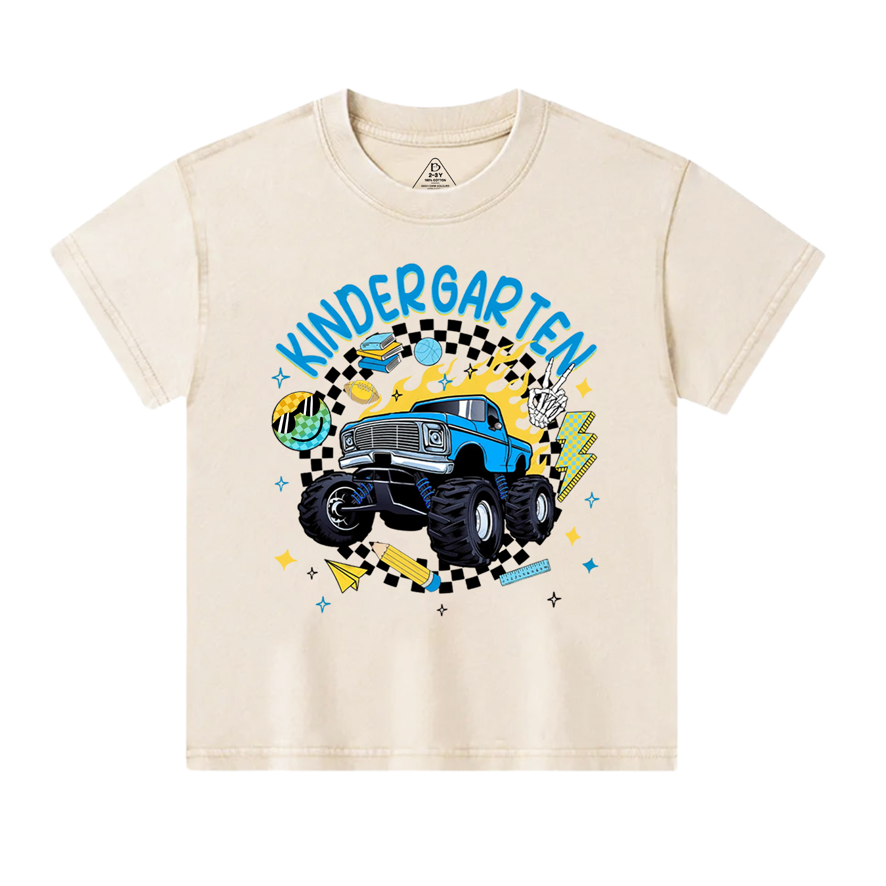Personalized Truck For Boy Toddler&Kids Washed Tees