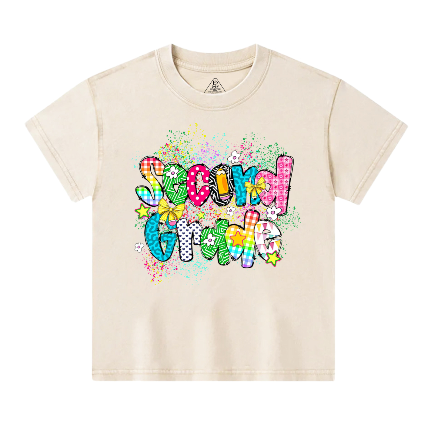 Personalized Ink splash Back To School Toddler&Kids Washed Tees