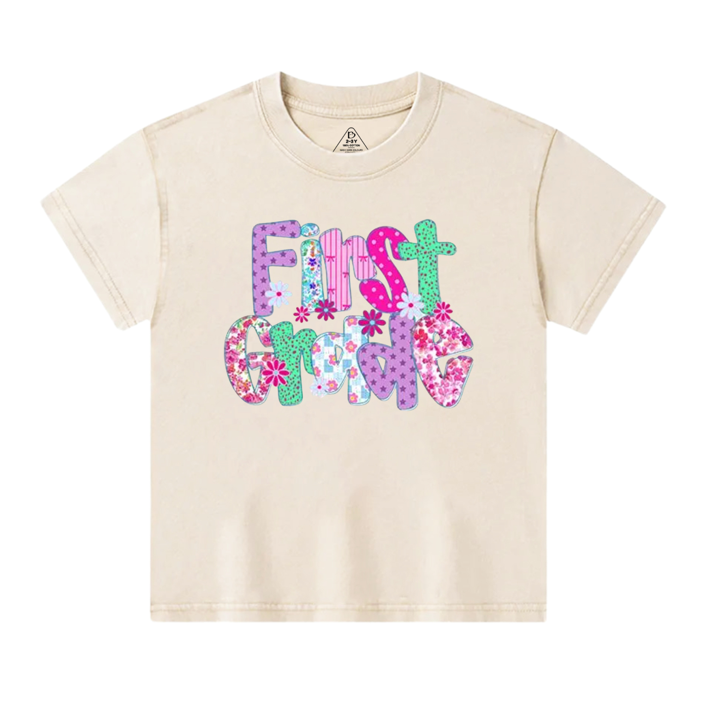 Personalized Floral Fun Toddler&Kids Washed Tees