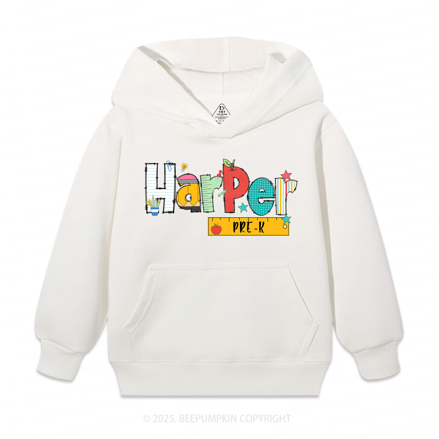 Personalized Alphabet Kid's Hoodies Beepumpkin