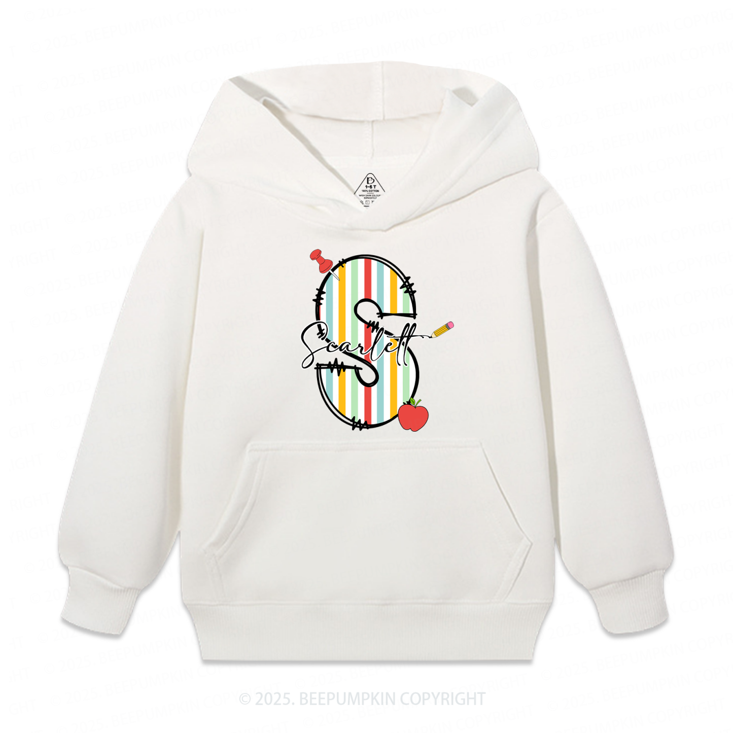 Personalized Alphabet Kid's Hoodies Beepumpkin