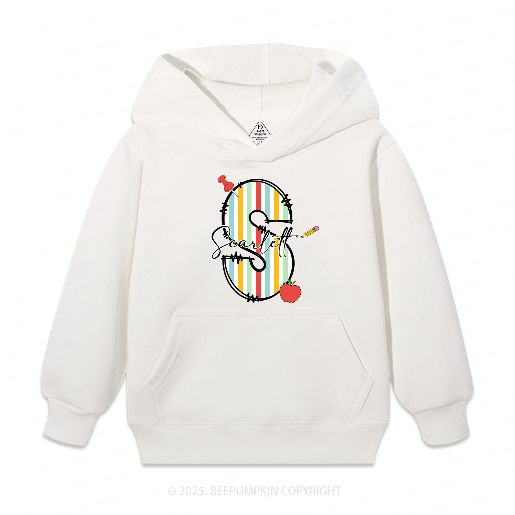 Personalized Alphabet Kid's Hoodies Beepumpkin