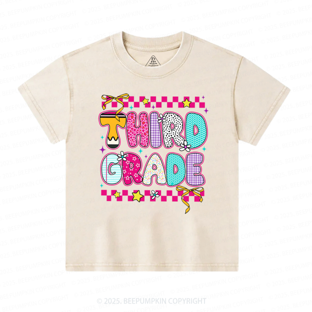 Personalized Back To School Floral Bundle Toddler&Kids Washed Tees