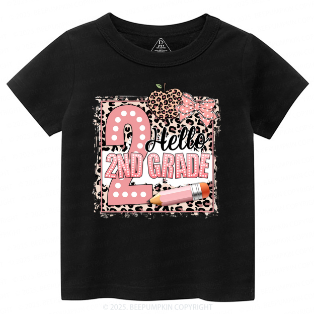 Personalized Leopard Grade Back To School Toddler&Kid's Tees Beepumpkin